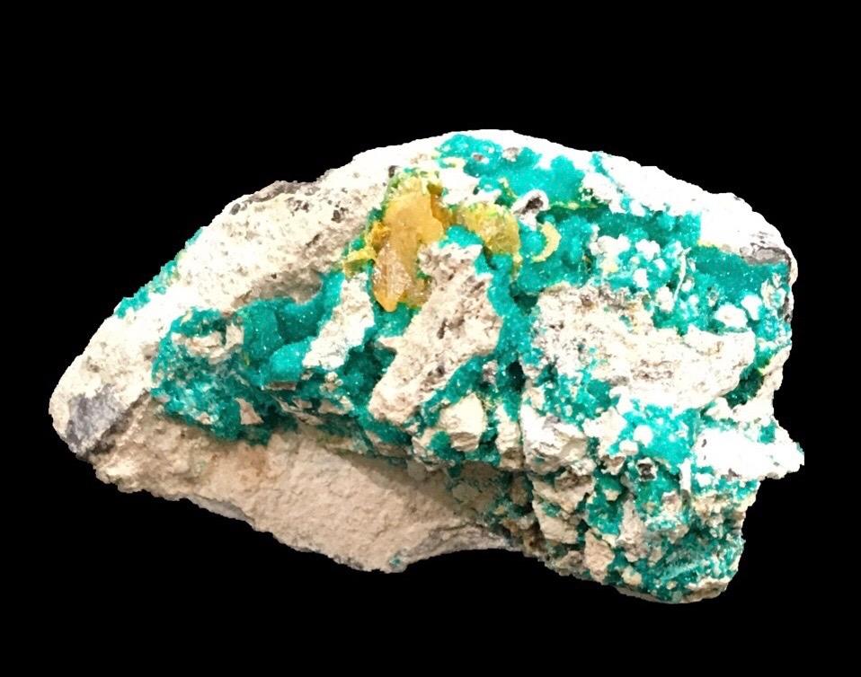 Dioptase, minor Wulfenite